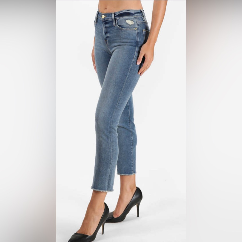 Frame Denim Le High Straight Cropped Roxton Jeans